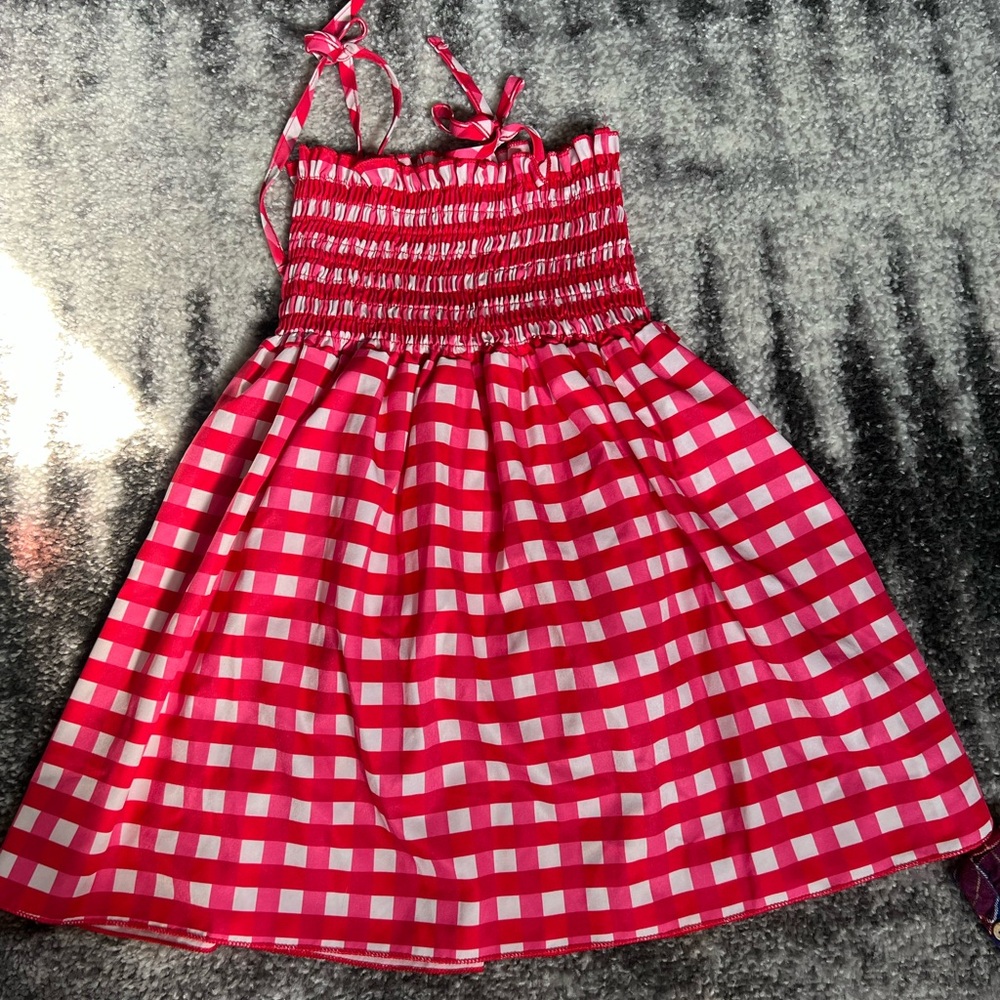 Falls Creek Red and White Smocked Sundress